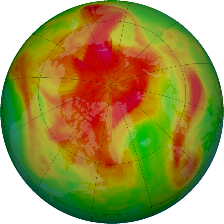 Arctic ozone map for 04 April 1989